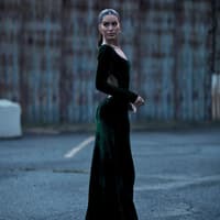 Dunkelgrünes Samtkleid Dunkelgrünes Samtkleid