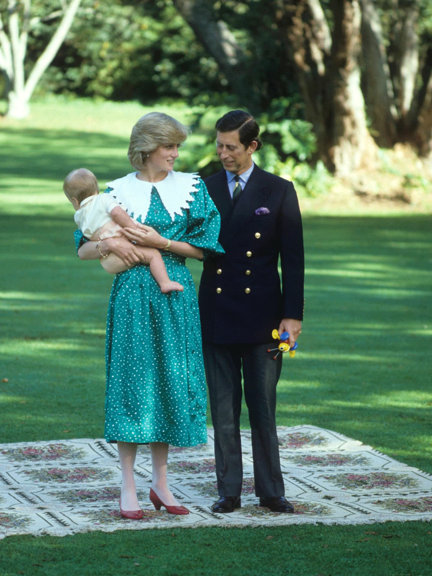 Die schönsten Looks von Prinzessin Prinzessin Diana und König Charles posieren